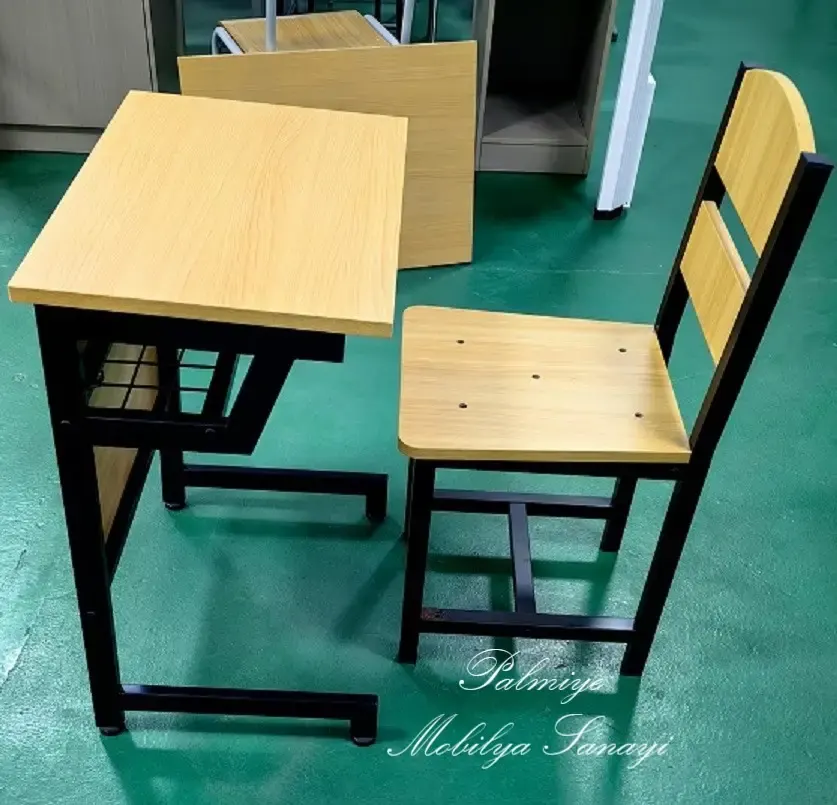 Masif Ahşap Metal Ayaklı Sınıf Sıraları